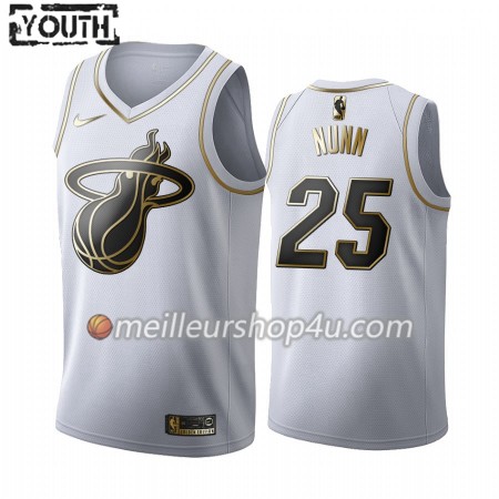 Maillot Basket Enfant Miami Heat Kendrick Nunn 25 2019-20 Nike Blanc Golden Edition Swingman